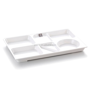 Assiette de restauration rapide rayée, Rectangle, en mélamine - Product Image 1