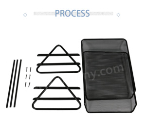 Nhà văn phòng máy tính để bàn tập tin Khay có thể tháo rời <span class=keywords><strong>2</strong></span> tầng màu đen kim loại lưới Stackable bàn tài liệu tổ chức tập tin khay - Product Image 2
