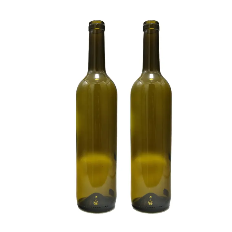 Nhập khẩu rõ ràng 470g Trọng lượng vòng hình dạng 375ml 500ml 750ml Frosted Glass Wine Bottle