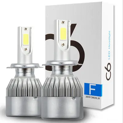 Hotselling led רכב פנס H1 H3 H4 H7 cob C6 led פנס