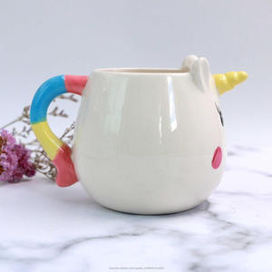 EW80190 precio de fábrica al por mayor de <span class=keywords><strong>cerámica</strong></span> taza blanca unicornio 3D taza para el regalo - Product Image 4
