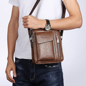 Sac bandoulière messager vintage en cuir PU personnalisé pour homme, vente en gros - Product Image 4
