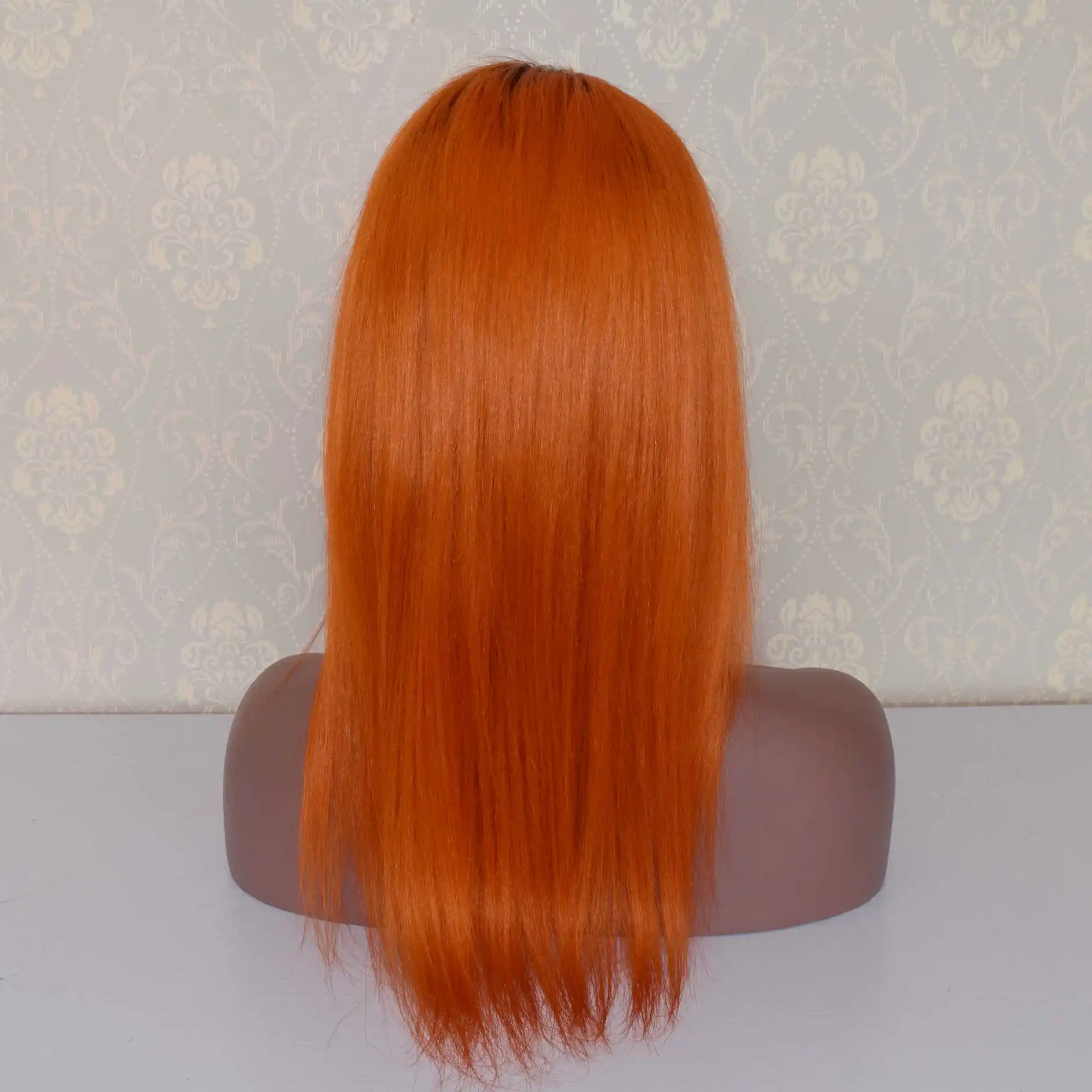 Nuovo Prodotto Prodotto di Promozione Parrucca Anteriore Del Merletto, Qingdao Colore Arancione Parrucca Piena Del Merletto, migliori Parrucche Per Le Donne Nere