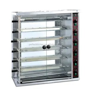 Thép không Gỉ Thương Mại Tự Nhiên Gas Gà Rotisserie Grill cho Nhà Hàng với năng lực 30 cái gà