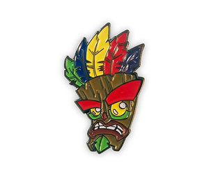 Venta al por Mayor de Regalos Promocionales, Insignias Metálicas, Pines de Solapa Personalizados, Máscara de Aku Aku <span class=keywords><strong>Crash</strong></span> <span class=keywords><strong>Bandicoot</strong></span>, Forma Irregular, Pin de Esmalte Suave de Moda - Product Image 4