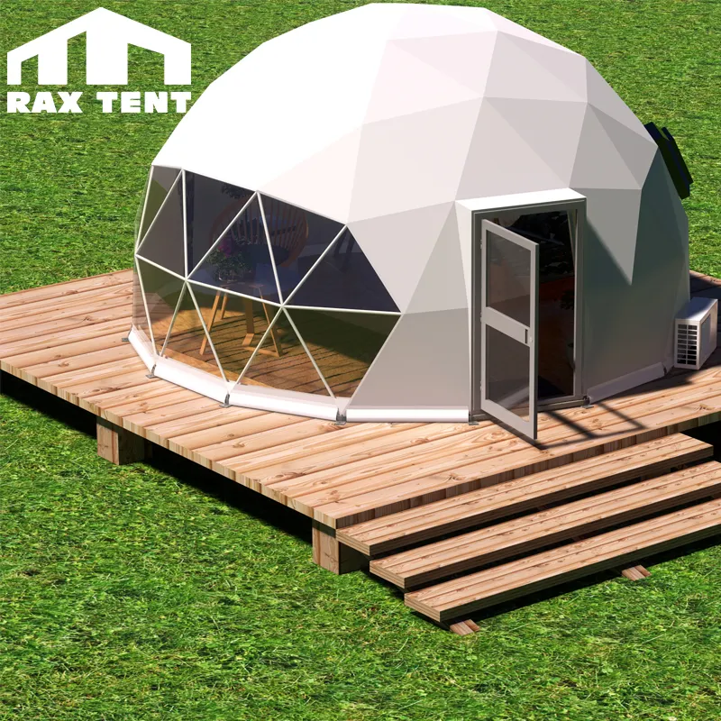 Préabricado glamping dome tenda de chão de madeira com preço de fábrica