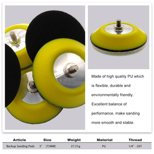 Plaque de ponçage de secours de 75 mm (<span class=keywords><strong>3</strong></span> pouces) avec filetage 1/4-20T, en aluminium robuste, à fixation auto-agrippante pour le meulage et le polissage - Product Image 3