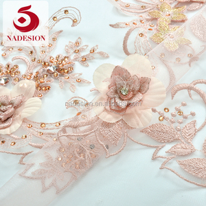 Pink pesado vestido de novia 3D con los granos para la boda - Product Image 2