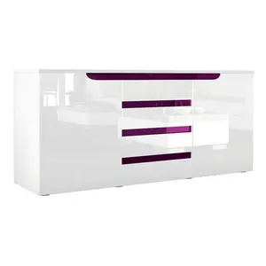 High Gloss Personalização White Living Room Armários com 2 portas e 4 gavetas para cozinha