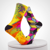 Chaussettes en coton imprimées en 3D à 360 degrés, chaussettes personnalisées avec votre motif