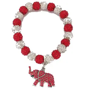 Elefante animais DIY charme pulseira stretch jóias acessório