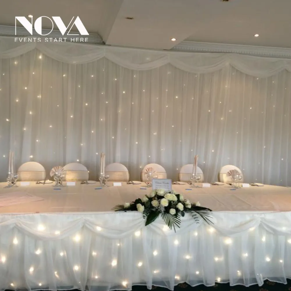 Wit LED Gordijn drape voor evenementen tent kamer decoratie