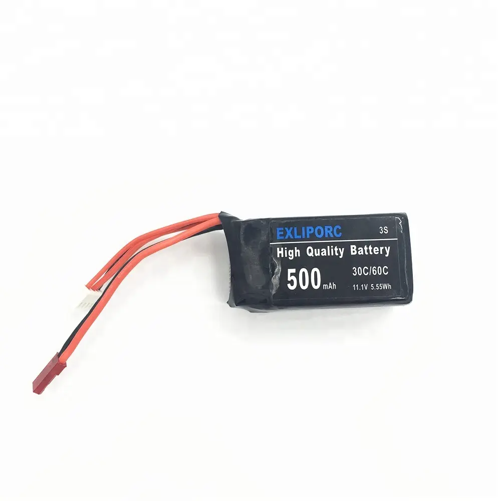 EXLIPORC High Quality Lithium Ion Polymer 11.1V 500mAh 30C 3S RED JST Li-po Battery for RC Car, Airplane, Blade CX, Helicopter