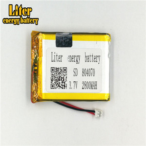 Plug 2,0-2 P <strong>3</strong>,7 V 804070 V 2800 mAh ultra thin LiPo battery thin film lithium battery rechargeable Li-ion battery - Product Image 1