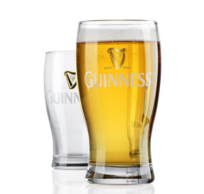 Wholesale Mold open customized glass ware for Guinness beer cup