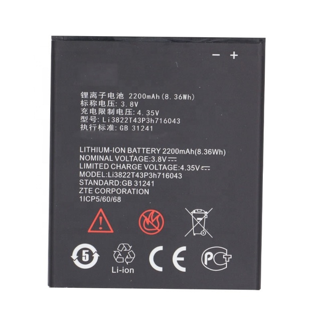 Brand New Factory Direct Sale Bateria Cellphone Battery Li3822T43P3h716043 for ZTE Blade A320 BA320 Replacement Battery