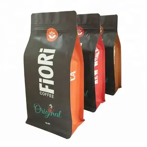 Coffee Packaging Bags With Valve 16 Oz Block Bottom Side Gusseted Bag Coffee Bean Packaging Bag/Coffee Packaging Bag/Coffee Bag With Valve And Zipper
