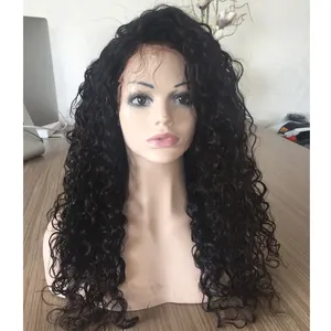 Perruque lace front wig naturelle brésilienne longue, cheveux crépus bouclés, couleur naturelle, vente en gros,