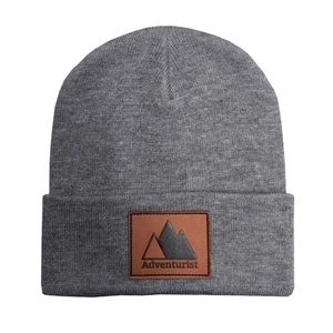 100% Acrylic Custom Adults Plain Toque Knitted Woven Label <strong>Beanie</strong> - Product Image 6