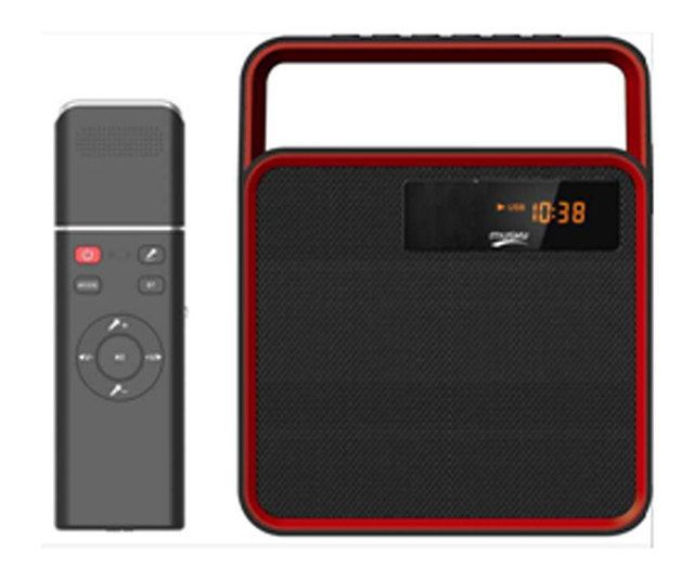Portable Wireless Speaker with FM Radio and Microphone for Mobile KTV System