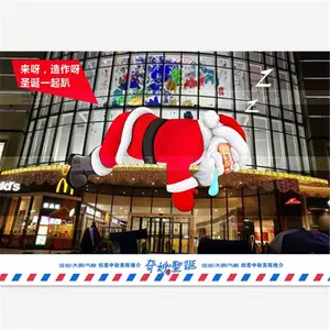 عالية الجودة التجارية زينة عيد الميلاد بابا نويل كريسماس قابل للنفخ نفخ عيد الميلاد مول زينة في الهواء الطلق