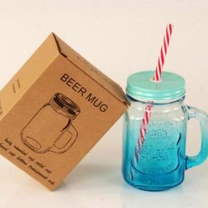 16 Oz Large Bouche Verre Coloré Tasse Mason Pot Tasses Ensemble - Product Image 2