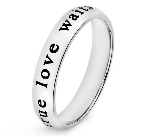 Кольцо из нержавеющей стали с надписью «True Love»