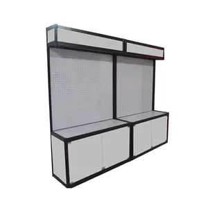 Wholesale Slat Wall Products Storage Racks Mobile Accessories Stand Display Wooden Slatwall