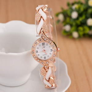 A buon mercato Vestito oro signore casuali delle donne della vigilanza del braccialetto di Cristallo speciale manopola rotonda di lusso decorativo <span class=keywords><strong>orologio</strong></span> da polso per le donne - Product Image 5