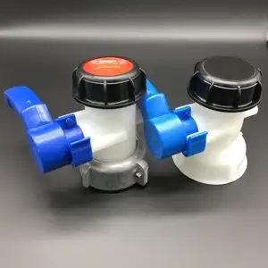 Butterfly DN40 Or DN50 Butterfly Valve For IBC Tank IBC Container White Body Blue Handle