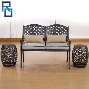 2 plazas estilo retro simple sofá esperando salon muebles terraza al aire libre silla de aluminio - Product Image 4