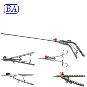Soporte de aguja laparoscópica quirúrgica, pinzas rectas/curvadas Tonglu BA Medical