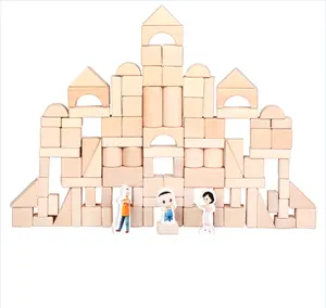 天然木ブロックおもちゃ卸売新製品無垢材ビルディングブロック