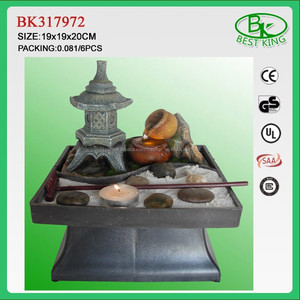 2017 Fuente de Agua de Resina Mini Jardín Zen con Bambú y Rueda - Product Image 4