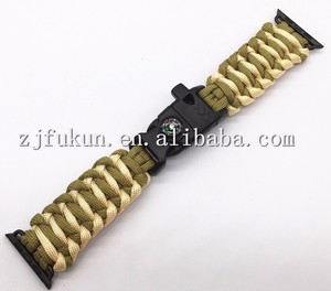 Hot Sale Weave Fire Starter Paracord Rope <strong>Survival</strong> apple <strong>Watch</strong> Band for Outdoors Camping - Product Image 3