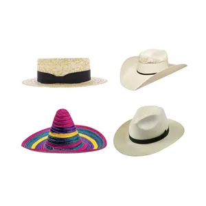 Articles de cadeau promotionnel de paille chapeau de cowboy, chapeau de paille de plage