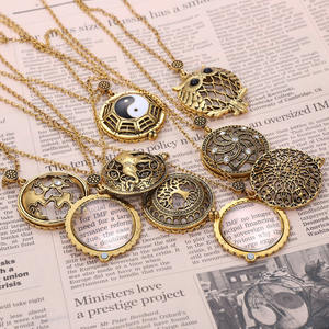 थोक विंटेज खोखले बाहर मिश्र धातु स्वेटर लटकन Magneticsnap आवर्धक कांच लंबी श्रृंखला हार के साथ बॉक्स - Product Image 4