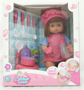 Poupée de bébé nouveau-né doux 12 pouces, coffret cadeau, Muneca lit, mojada, edron avec lit, couette, oreiller, boisson, accessoires de restauration - Product Image 6