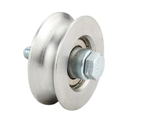 Rouleau de <span class=keywords><strong>porte</strong></span> <span class=keywords><strong>coulissante</strong></span> en acier avec boulon, zinc argenté, rainure en U pour <span class=keywords><strong>porte</strong></span> <span class=keywords><strong>coulissante</strong></span> avec roulement simple - Product Image 2