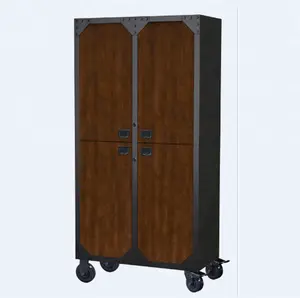 HOIFAT Garage Furniture Four Doors Metal & Wood 72 inch roller rolling tool cabinet