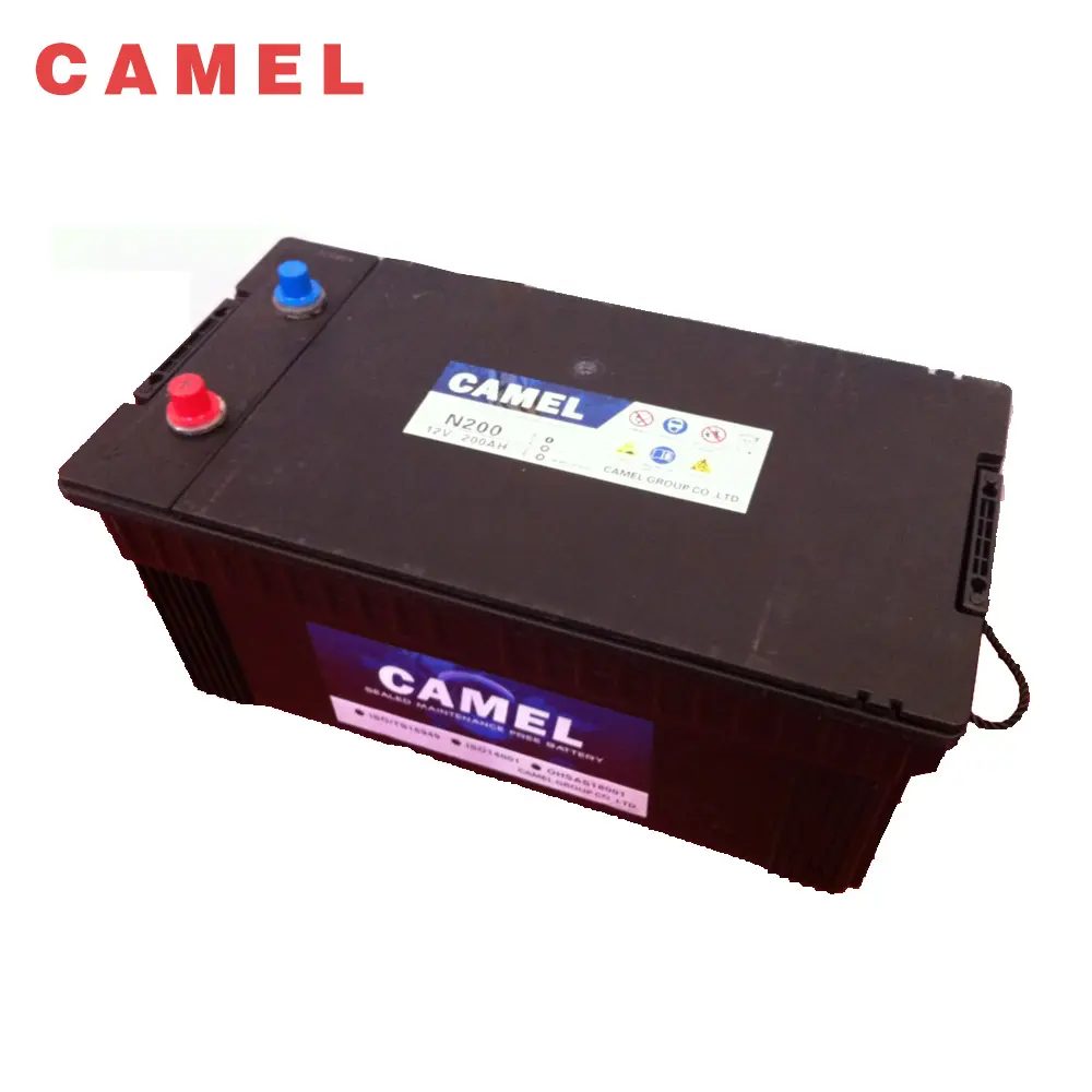 Camel-Batería de plomo y ácido de alta calidad N200MF DIN200, 12v, batería de camión sin mantenimiento, batería de 12v 200ah