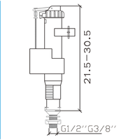Válvula de entrada para tanque de agua de inodoro, válvula de descarga MT-051, venta al por mayor