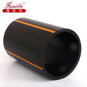 Black Plastic Water Pipe Roll SDR 11 SDR17.6 Polyethylene Pipe HDPE Natural Gas Pipe With Yellow Stripes For Oil And Gas PE Pipe