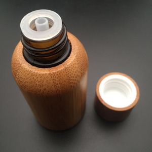 Venta caliente de bambú madera serie 10 ml 15 ml 30 ml esencial aceite de oliva tapa de vidrio cuentagotas - Product Image 2