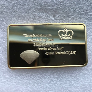 Egli Regno Unito Della Regina Elisabetta II falso replica bar di lingotti d'oro con Le Monete Da Collezione - Product Image 3