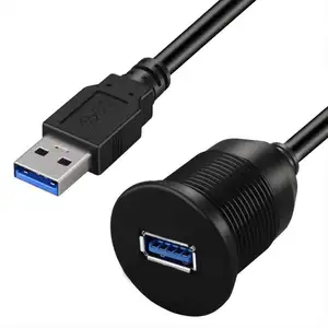 케이블 제조 usb 3.0 마이크로 b 남성 b 여성 어댑터 남성 usb 여성 otg 케이블 패널 마운트 방수 usb 마이크로