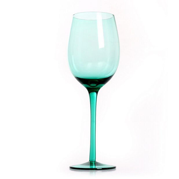 Haonai popular colored wine glass cups red goblet wine glass OEM color wine glass cup with stem