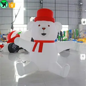 Открытый декоративно формленная надувная анимационная с принтом полярного медведя для рождественских праздников украшения ST73