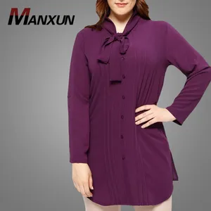 New style plus size muslim women tunic tops long sleeve elegant tops lady blouse Islamic clothes