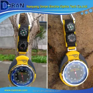 Termometer Kompas 4 Dalam 1, Luar Ruangan, Mendaki Gunung, Altimeter, Barometer, Kompas, Termometer